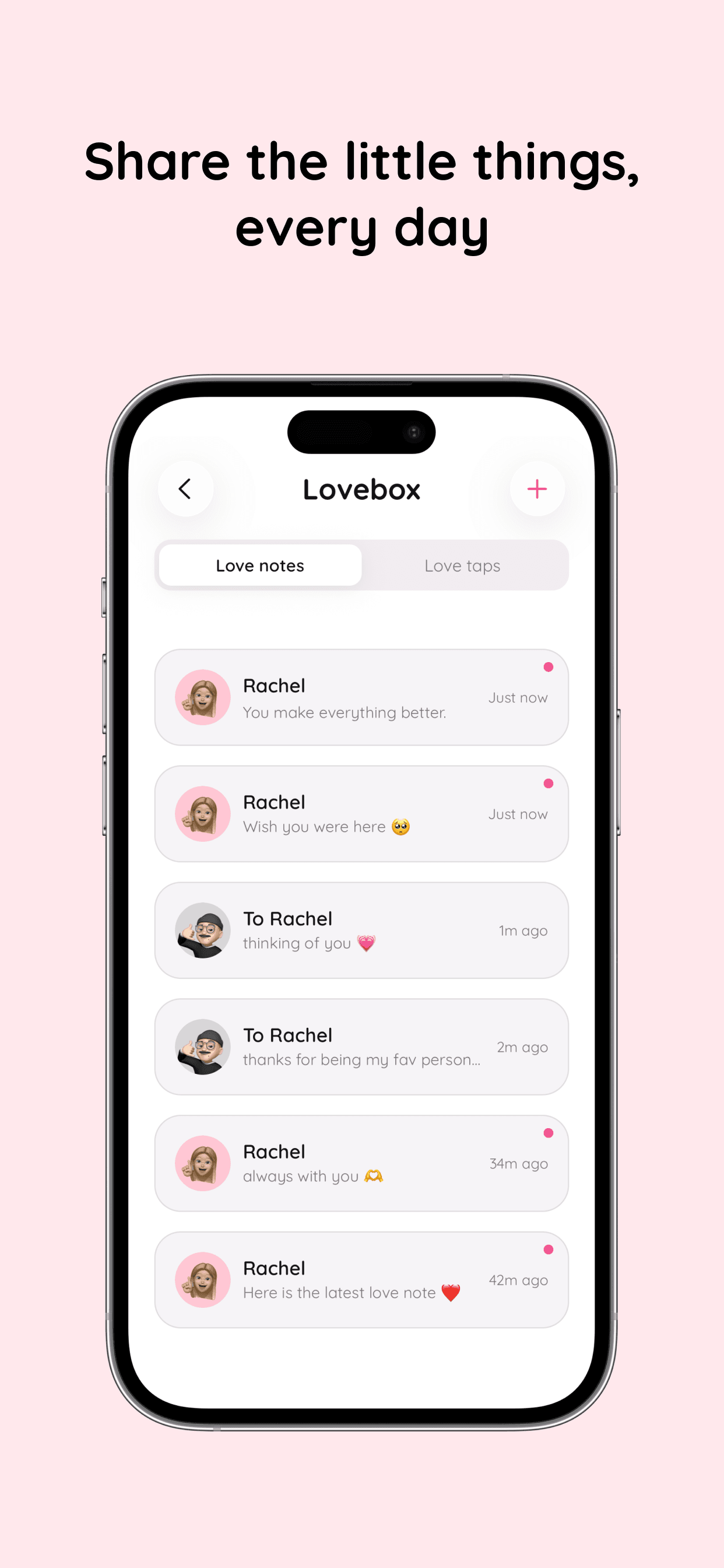 Amourly Lovebox with notes from a partner
